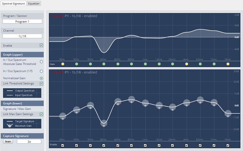 Screenshot D*AP Programming-GUI: Spectral Signature(TM) Dynamic EQ